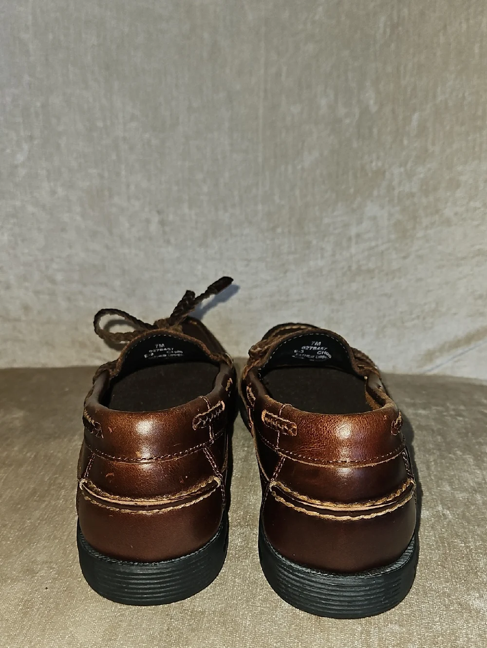 Sperry Brown Leather Boat Shoes with Braided Laces